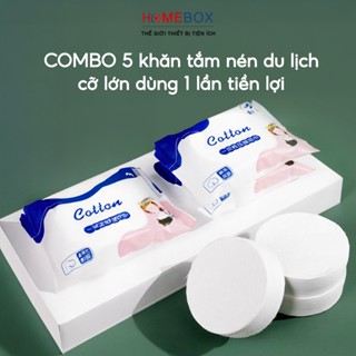 COMBO 5 Khăn Tăm Nén Du Lịch Cỡ Lớn Khăn Nén Dùng 1 Lần Cho Khách Sạn Thấm Hút An Toàn Cho Da