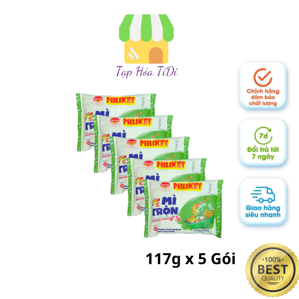 [COMBO 5 GÓI] Mì trộn Miliket vị chua cay chanh gói 117g