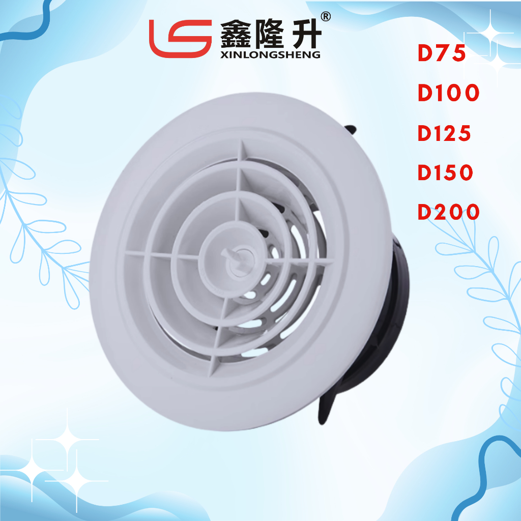 LS XINLONGSHENG - Nắp chụp ống thông gió nhựa tròn ABS - KIỂU XOAY