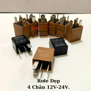 Relay, Rơle Dẹp 4 Chân 12V-24V (40A) Hàng Tháo Xe Loại Xịn...Bắt Cho Thiết Bị Điện Ô tô Du lịch, Xe Tải, Xe Máy.