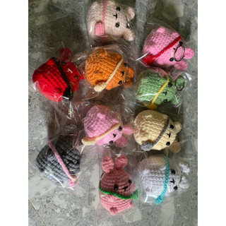 MÓC KHOÁ BÉ THỎ ĐEO TÚI LEN HANDMADE