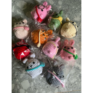MÓC KHOÁ BÉ THỎ ĐEO TÚI LEN HANDMADE