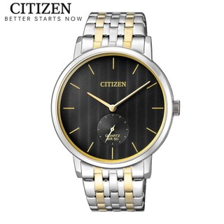 Đồng hồ nam citizen pin-quartz dây thép không gỉ be9174-55e - mặt đen