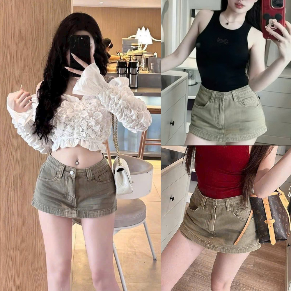 Chân Váy Bò Nâu MIAA Dáng A Form Siêu Đẹp Dễ Mix Cạp Cao Siêu Tôn Dáng , Chân Váy Bò Dáng A Cao Cấp | BigBuy360 - bigbuy360.vn