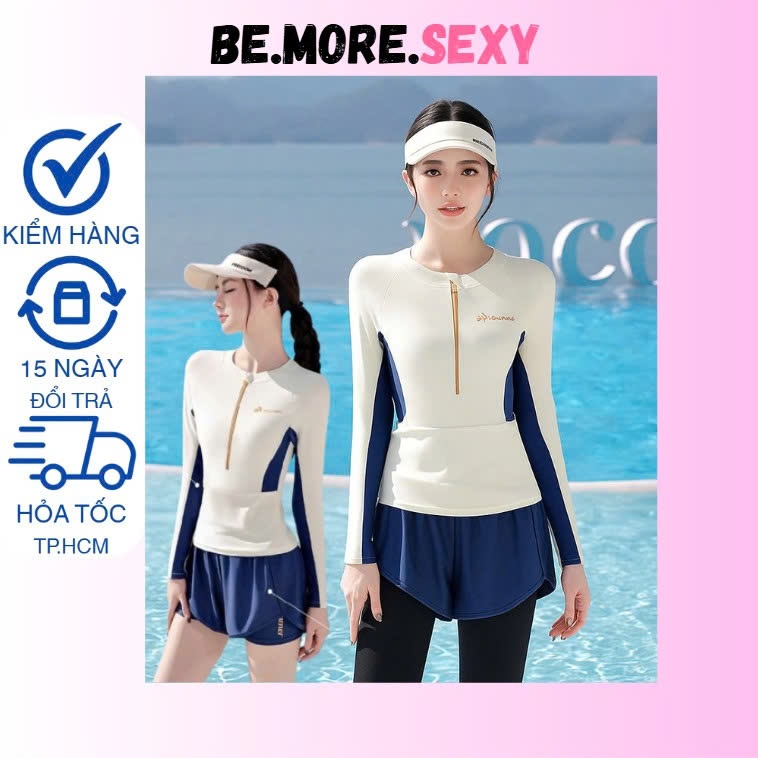 Đồ bơi dài tay quần short dài chống nắng nhiều màu cao cấp | BigBuy360 - bigbuy360.vn