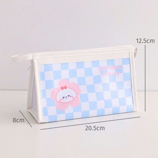Túi Đựng Bút Tam Giác Da PU Mềm Mịn Kẻ Caro Size Lớn Hot Trend Cute Bóp Viết Chống Nước