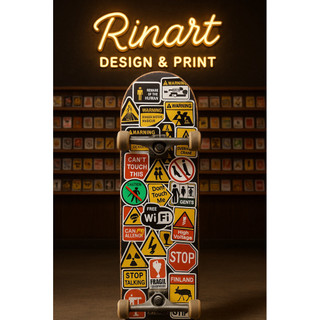 Set 100 sticker Warning cá tính dán trang trí chống thấm nước