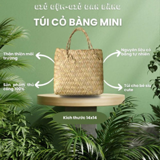 Giỏ cói, túi cói đan thủ công cho bé đi chơi, đi chợ