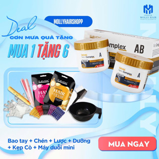 Thuốc Duỗi Tóc Phục Hồi Hư Tổn Tại Nhà, Tặng Kèm Bao Tay, Duỗi Thẳng Tóc Xoăn Tự Nhiên LAVOX MOLLYHAIR 150mlx2