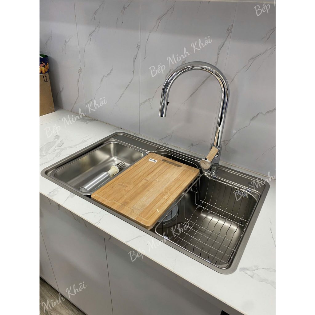 Chậu rửa bát NOBINOX KT 80x50 & 72x48, LIKEN NL725D & LIKEN NL724D vân siêu mịn chống xước cao cấp