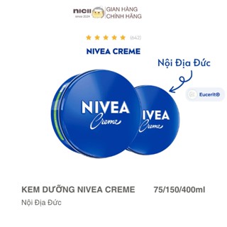 Kem dưỡng ẩm Nivea Creme - Kem dưỡng ẩm da sáng mịn NIVEA hộp thiếc nội địa Đức, date mới