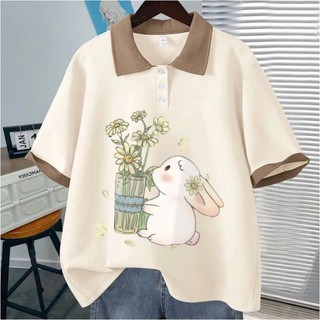 Áo polo bé gái in hình siêu dễ thương chất vải poly cá sấu dày dặn lên phom chuẩn cho bé 18-50kg