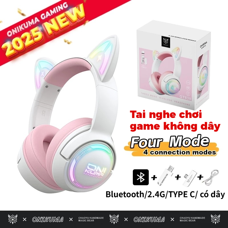 Tai Nghe Mèo Chụp Tai Chơi Game Onikuma K9 Hồng Có Mic,Cho Pc Laptop Máy Tính Tay Headphone Bluetooth Gaming Không Dây | BigBuy360 - bigbuy360.vn
