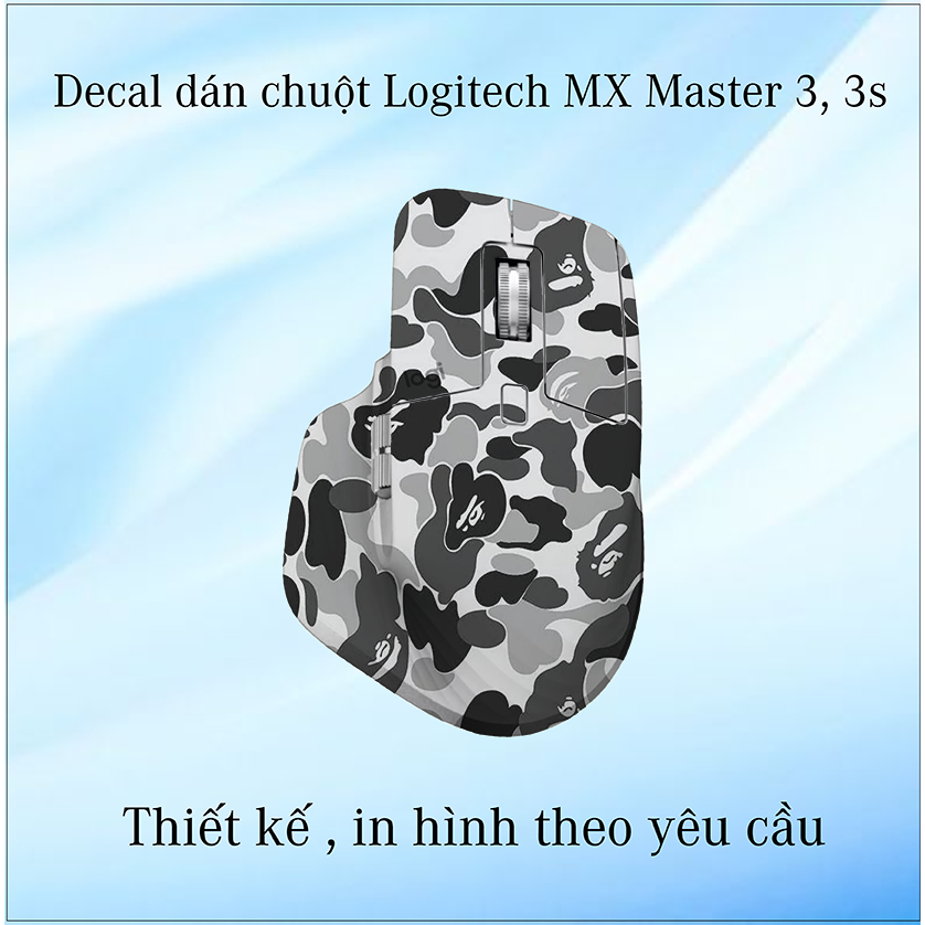 Miếng dán skin mẫu 3M , decal dán chuột Logitech MX Master 3, 3s in hình Camo Đa sắc , in hình thiết