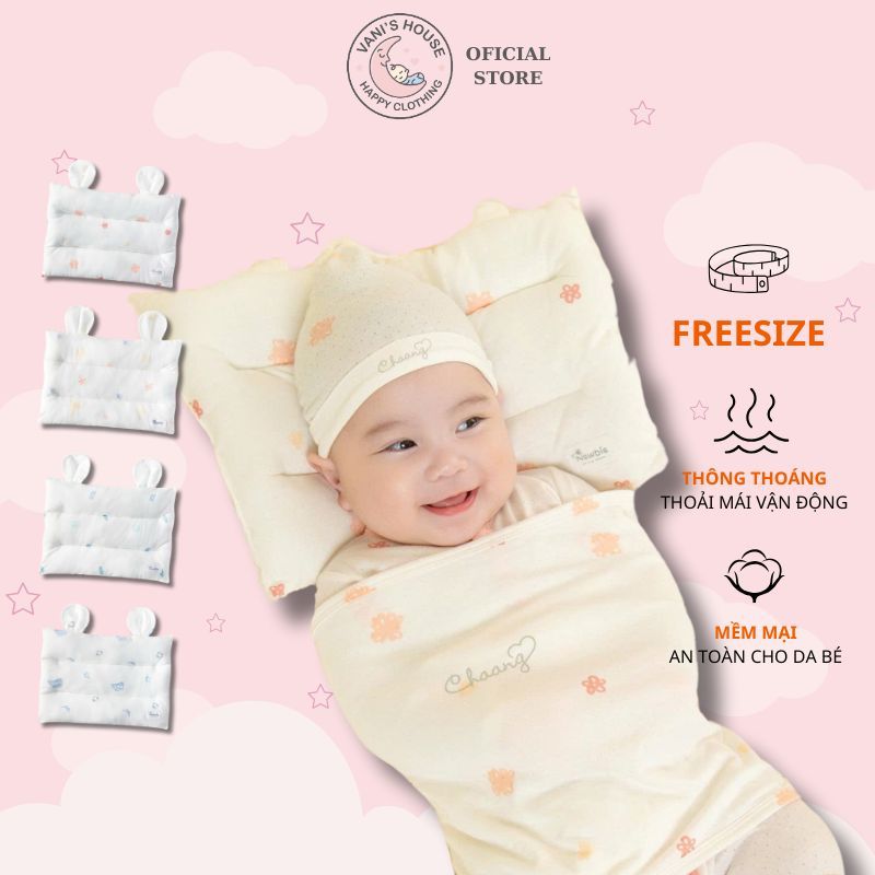 Gối tai gấu cho bé sơ sinh bé trai bé gái Chaang Sóng BOSS2025D08