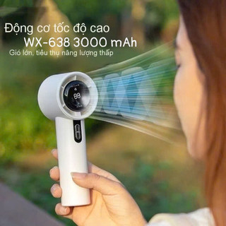 Quạt tích điện WX-638 cầm tay dung lượng pin 3000 mAh