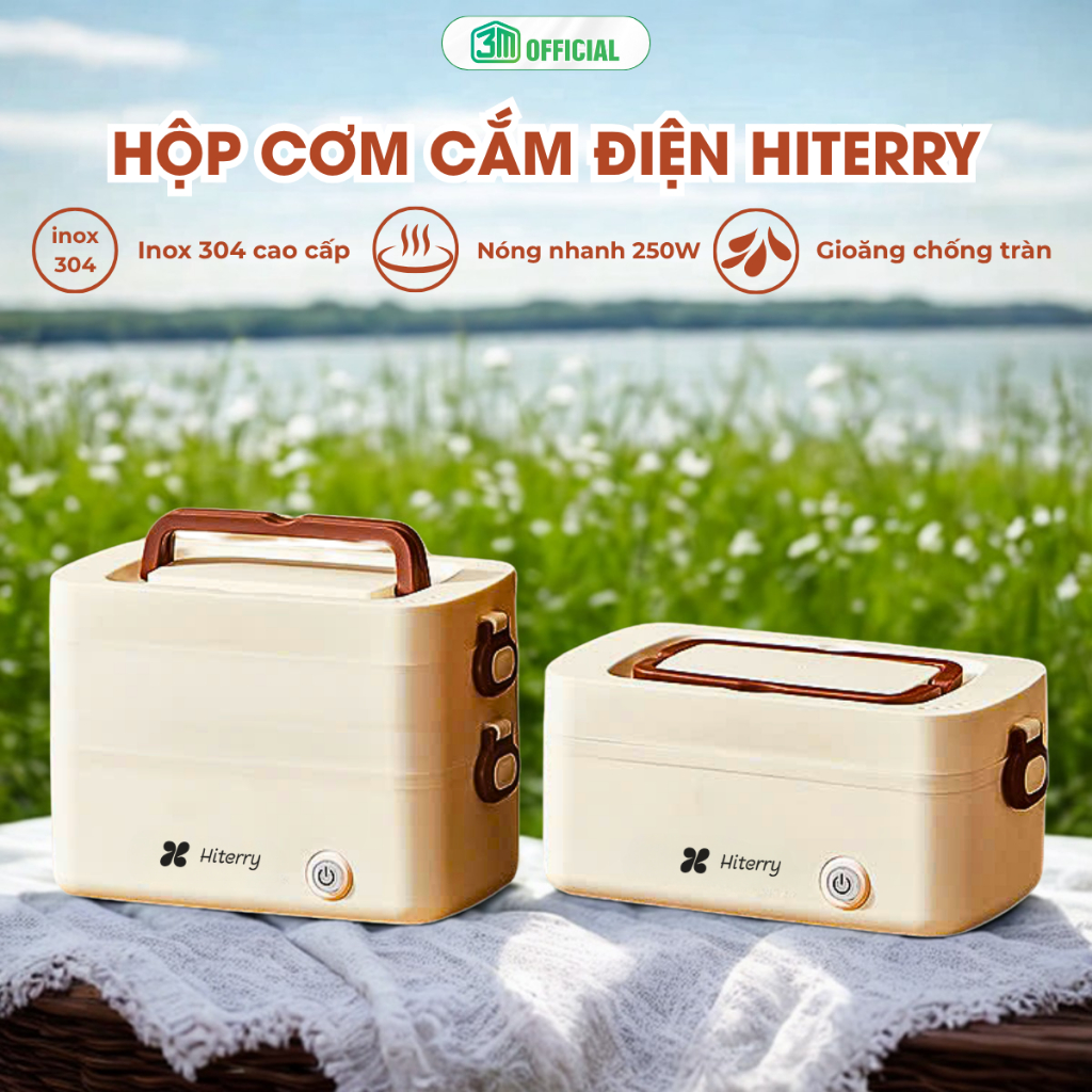 Hộp Cơm Cắm Điện 3M Cà Mên Giữ Nhiệt Làm Nóng Siêu Tốc 250W Model 2025 Lõi Inox 304 Chống Tràn Bảo Hành 12 Tháng