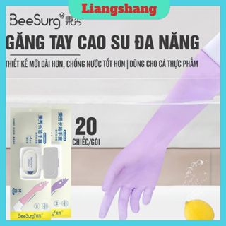 Hộp 20 đôi gang tay cao su cổ dài - Găng Tay  Nhà Bếp Cao Cấp Siêu Dai Không Mùi An Toàn Sử Dụng Nhiều Lần