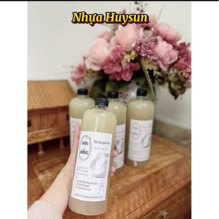 ( Sỉ 30-50-100) Chai Nhựa 1000ml Tròn Dài Dày Dặn Nắp Đen ( Trắng). Nhựa HuySun. Chai Nhựa Đựng Trà Sữa