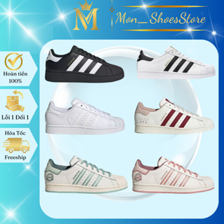 [ Sale 50% ] Giày thể thao Adidas Superstar Vintage ‘White and Black’ mũi sò tem vàng sọc đen basic dễ phối đồ