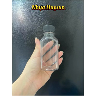 (Sỉ 30-50-100) Chai Nhựa Vuông 150ml Đựng Trà Sữa, Sữa Chua Uống Đã Kèm Nắp