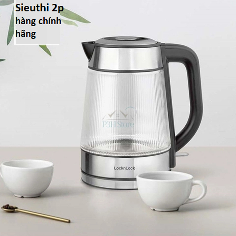 Ấm đun siêu tốc LocknLock 1.8L thân bình thủy tinh công suất 1850W EJK256BLK