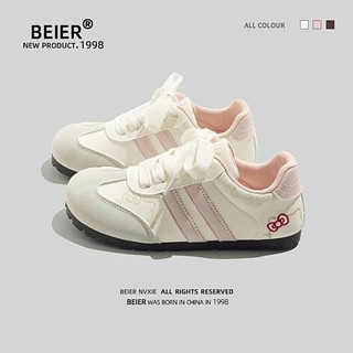  BEIER AUTH 100% Giày thể thao beier giày sneaker BEIER kitty hồng xám mẫu mới 3526 