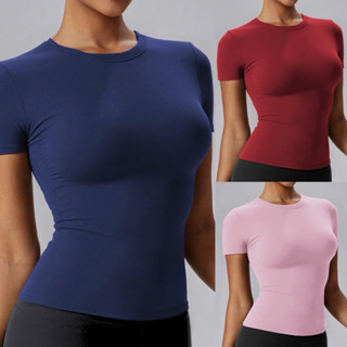 Áo Phông Cổ Tròn Trơn Cộc Tay Thể Thao Pickleball, Tennis Nữ Chất Thun Lạnh Hàng L1 Quảng Châu Cao Cấp-Winni Sport