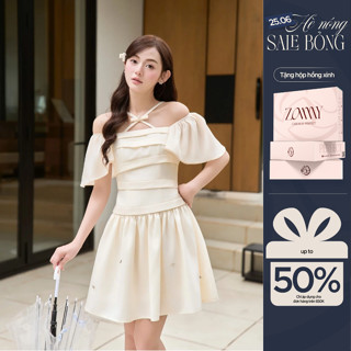 ZAMYSHOP - Váy TK tafta đan dây cổ chéo váy xinh nhẹ nhàng, váy dịu dàng nàng thơ, đầm xinh