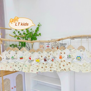 Combo 3-5 bộ quần áo cộc tay chất liệu thun lạnh petit mềm mại nhiều hình họa tiết cho bé (3-9kg)