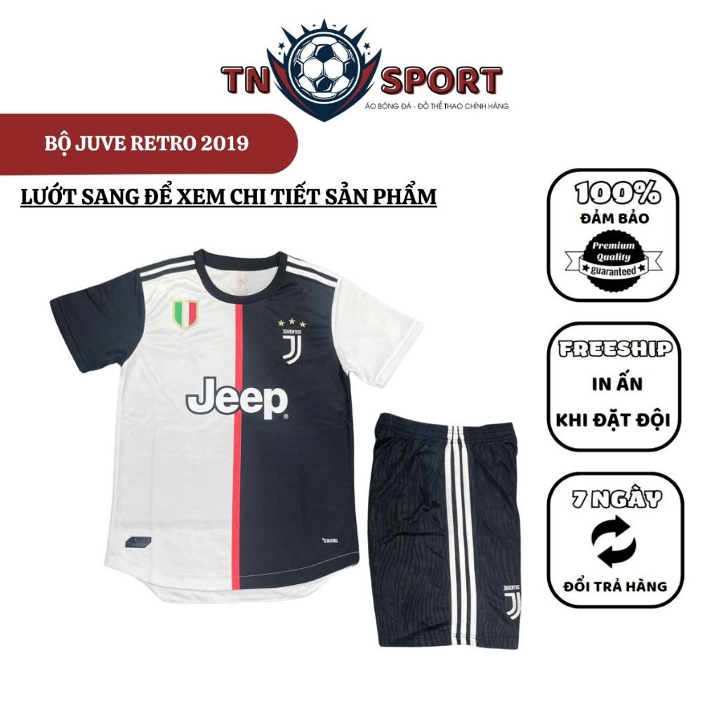 Bộ Juventus Retro 2019 Sân nhà bản đẹp vải thái form dáng rộng Châu Âu style Blokecore