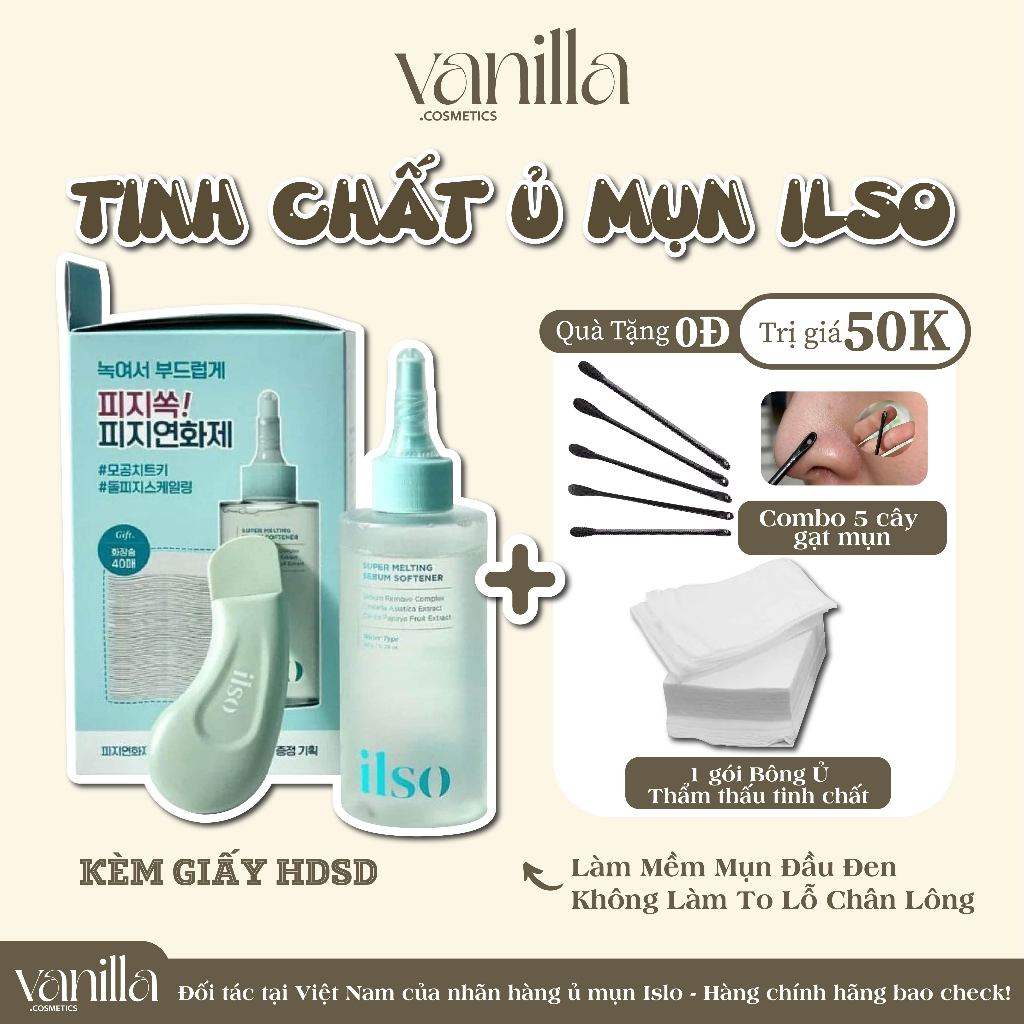  Tinh Chất Ủ Mụn Đầu Đen Làm Mềm Sợi Bã Nhờn ILSO Super Melting Sebum Softener 150ml 