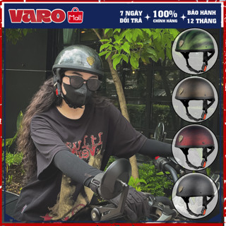 Mũ Bảo Hiểm Nửa Đầu VARO Scratch Xước Freesize Dành Cho Nam &Nữ Đạt Chuẩn Quatest 2 Bao Đập Bao Test