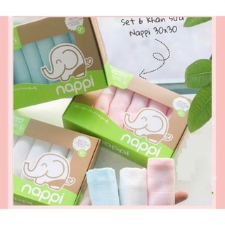 Khăn sữa Nappi, khăn mặt sợi tre mềm min cho bé Nappi thấm nước