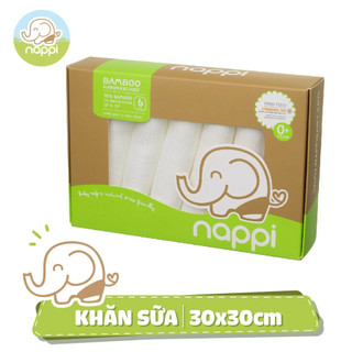 Khăn sữa Nappi, khăn mặt sợi tre mềm min cho bé Nappi thấm nước