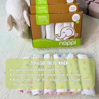 Khăn sữa Nappi, khăn mặt sợi tre mềm min cho bé Nappi thấm nước