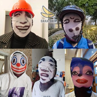 Mặt nạ vải trùm đội đầu, bịt mặt hóa trang Halloween cosplay emoji meme panda gấu trúc weibo