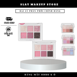 [HỎA TỐC]ODBO Bảng phấn mắt và má hồng ODBO 6 ô Màu Nhũ Lì Eye Blush CRUSH Signature  Eyeshadow Palette Thái Lan OD276