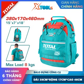 Balo đựng đồ nghề TOTAL THBP02025 balo dụng cụ công cụ chất liệu PVC siêu bền, khóa kéo tốt tải trọng 8kg chính hãng
