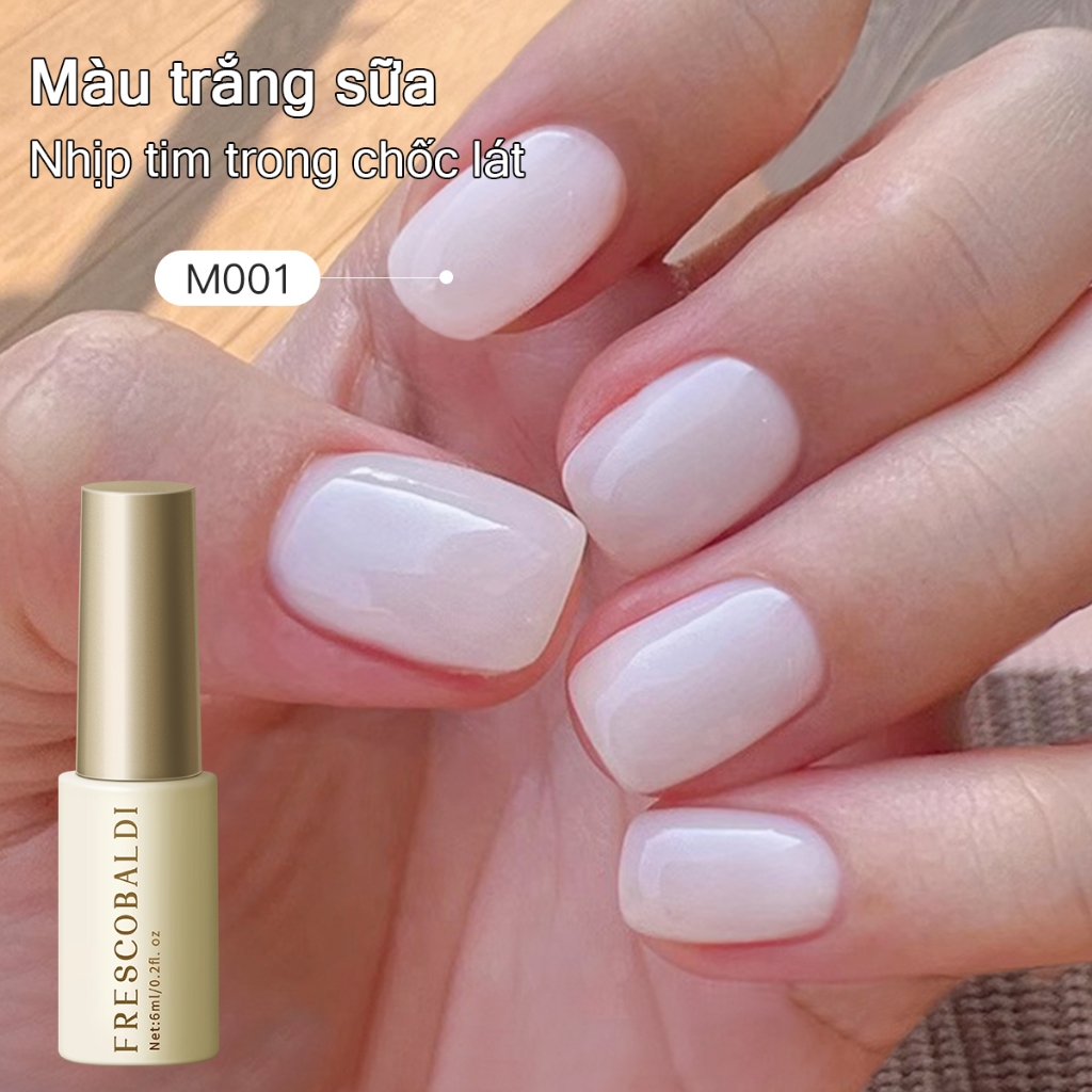 FRESCOBALDI 6ml--M01 Sơn móng tay màu trắng sữa mới bền màu thích hợp cho màu nền móng tự làm