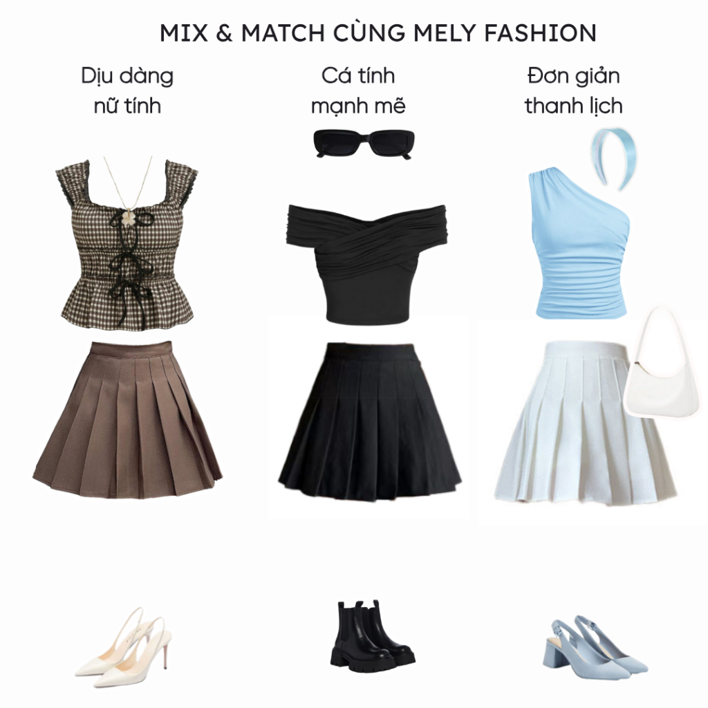 Chân váy tennis xếp ly ngắn Mely Fashion chữ A có túi cạp cao tôn dáng Umi cao cấp co giãn bigsize đen trắng CV73-01 | BigBuy360 - bigbuy360.vn