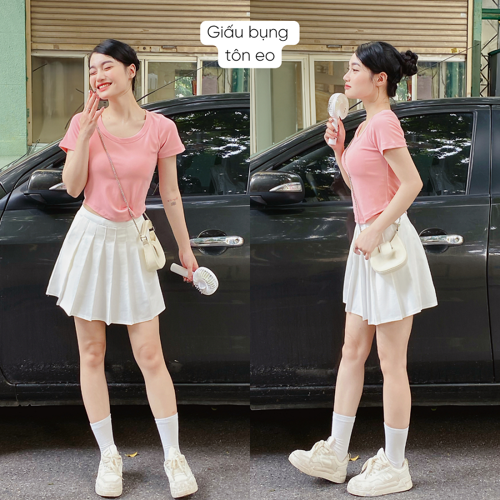 Chân váy tennis xếp ly ngắn Mely Fashion chữ A có túi cạp cao tôn dáng Umi cao cấp co giãn bigsize đen trắng CV73-01 | BigBuy360 - bigbuy360.vn