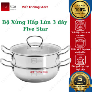 Bộ nồi xửng hấp lùn FIVESTAR Inox 430 dùng được mọi loại bếp