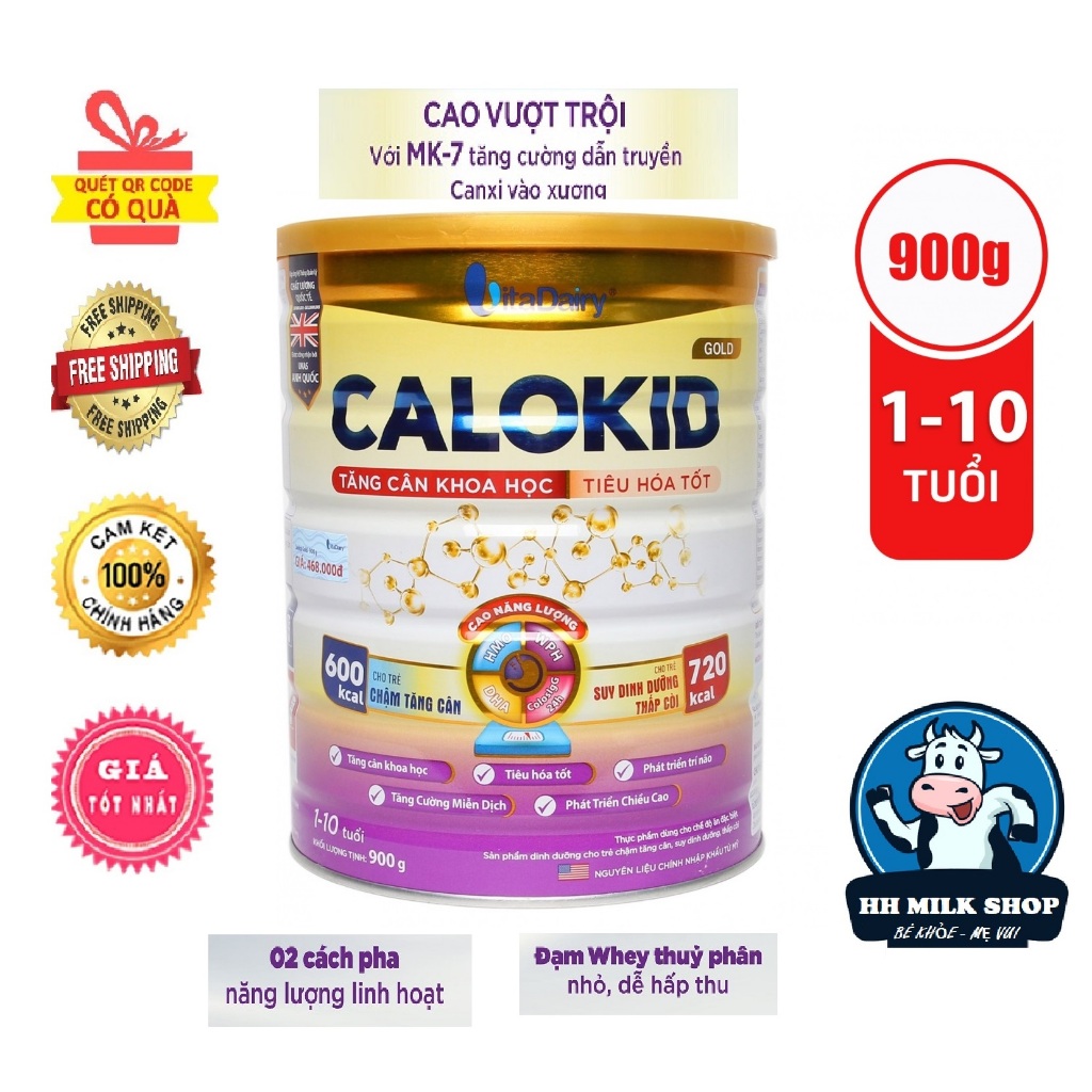 Sữa bột Calokid 1+ 900g - tăng cân khoa học, tiêu hóa tốt