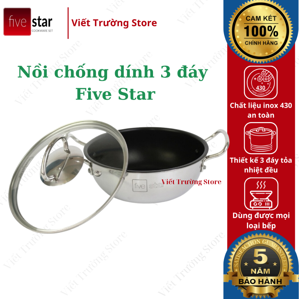 Nồi kho cá chống dính Fivestar chính hãng - Dùng được mọi loại bếp