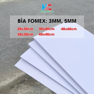 Tấm Bìa Fomex Trắng Dày 3mm, 5mm, Hàng Loại 1 đầy đủ kích thước - Biển quảng cáo HC