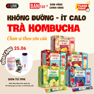 [Nhập MGG 50K] Trà Kombucha Dạng Gói Bổ Sung 10 Tỷ Lợi Khuẩn, Không Đường Healthy, Tốt Cho Hệ Tiêu Hóa, Không Calo - Bả