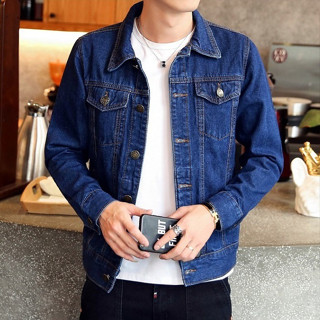 Áo khoác JEANS nam nữ basic AJ001, mẫu áo bò Denim công sở cỡ lớn rộng rãi phối đồ 4 mùa