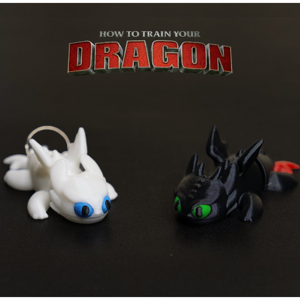 Móc khoá độc đáo - Mô hình rồng răng sún in 3D PLA - Phụ kiện