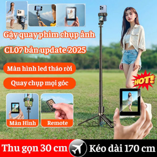 Gậy chụp ảnh 3 chân CL07 có màn hình - Tripod điện thoại livestream, quay phim chụp ảnh kéo dài 1.7m